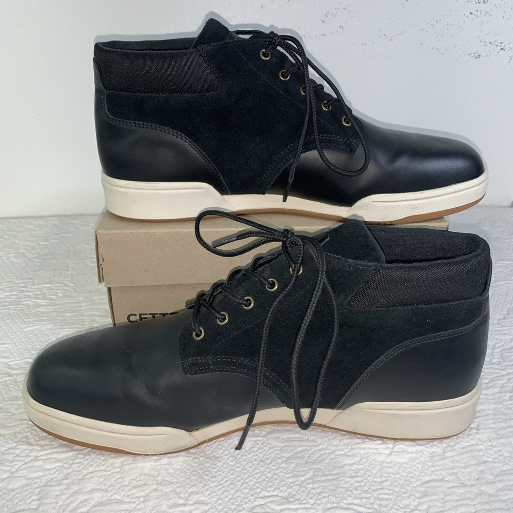 Polo Ralph Lauren Shrunken Sneaker Boot Black Waterproof‎ Leather Shoes Mens 13